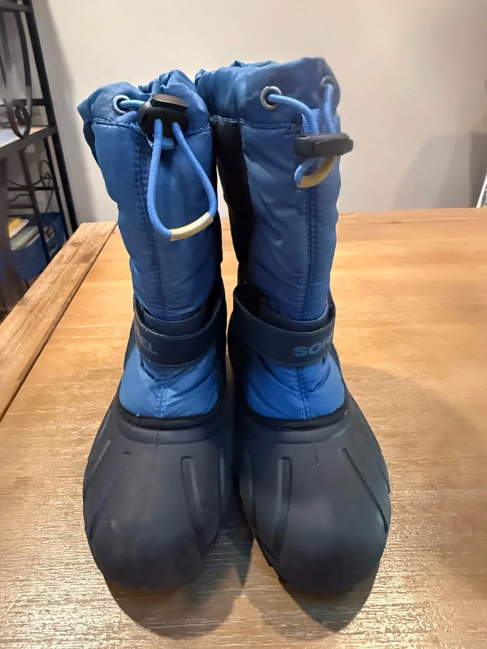 Sorel Youth Flurry Winter Snow Boot Waterproof Black Blue Sz US 4 EU 35